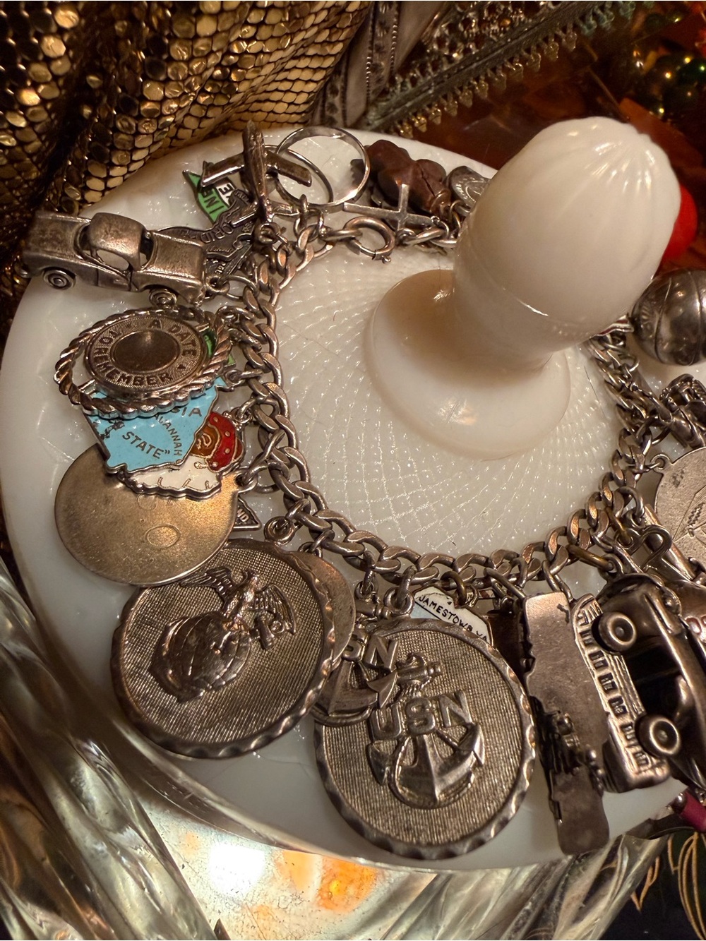 Vintage fully loaded Sterling charm bracelet